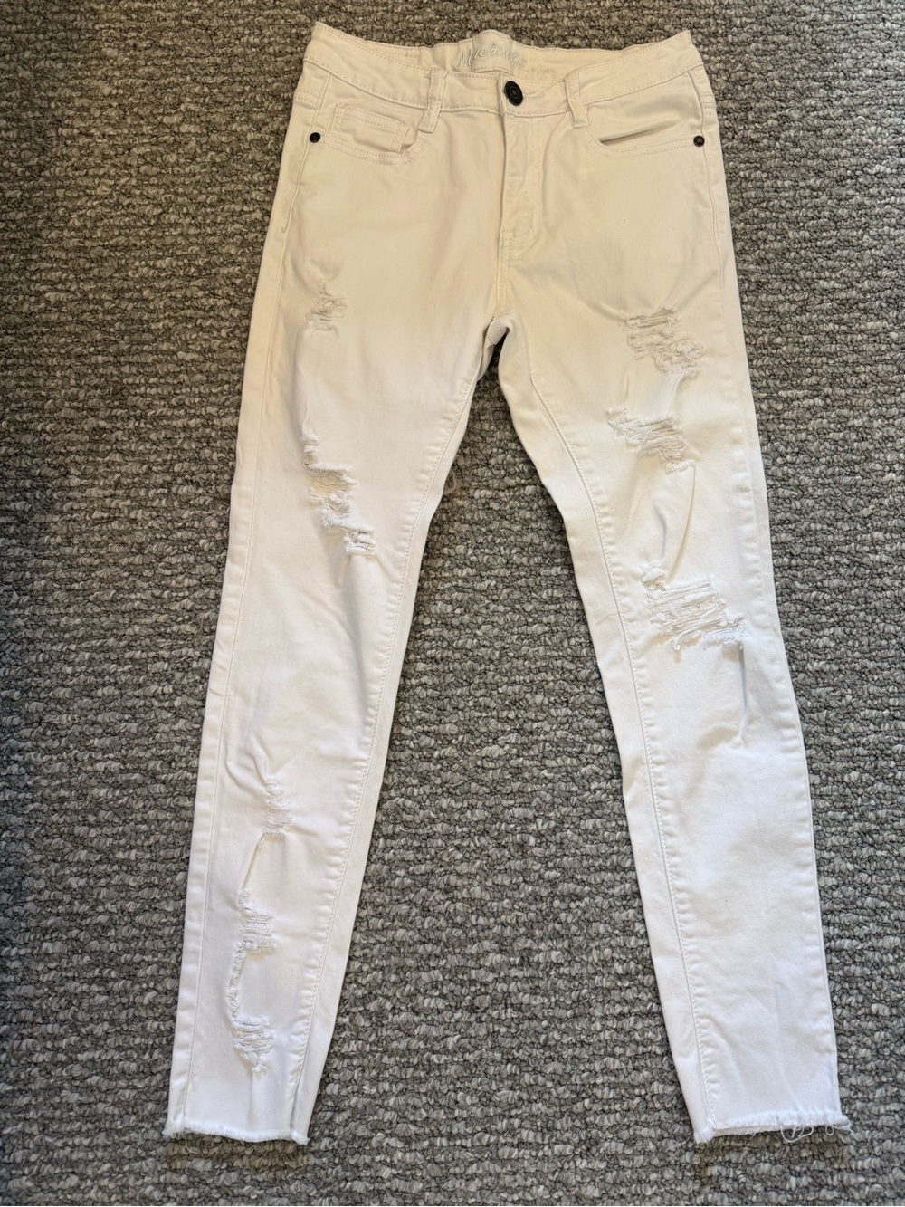 Machine White Distressed Skinny Jeans